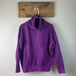 Prana Gotu Pullover Cowl Neck Sweater / Sweatshirt Large - Purple - Athleisure